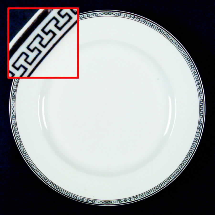 Greek Key Black (White Background) Dinner Plate by Heinrich - H&C-1