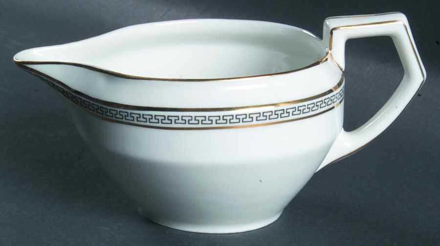 Greek Key Black (White Background) Creamer by Heinrich - H&C-1