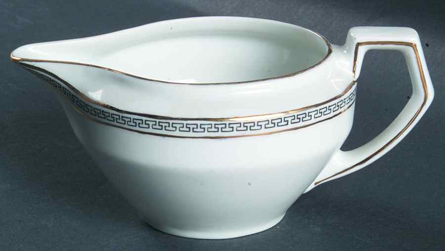 Greek Key Black (White Background) Creamer by Heinrich - H&C-1