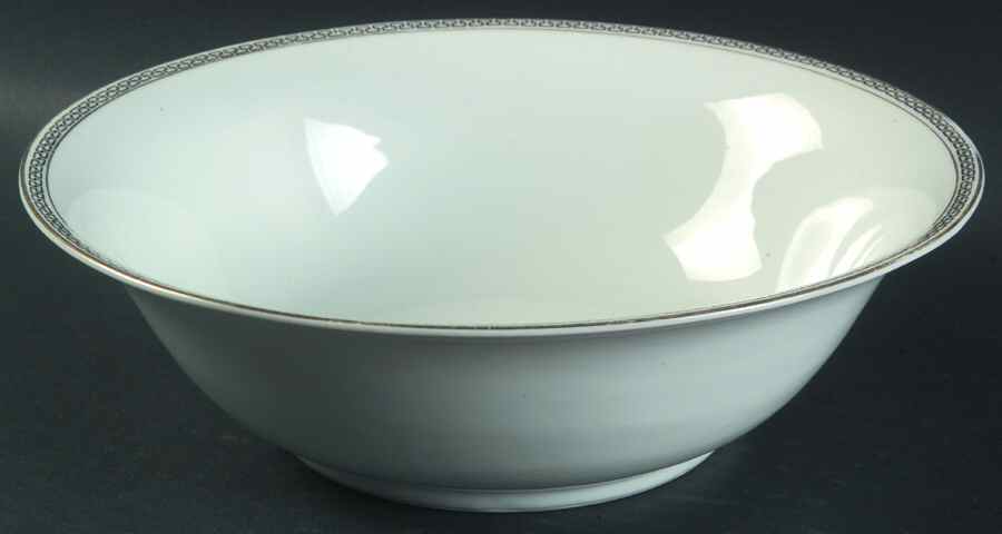 Greek Key Black (White Background) 9" Round Vegetable Bowl by Heinrich - H&C-1