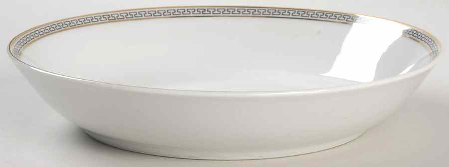 Greek Key Black (White Background) Coupe Soup Bowl by Heinrich - H&C-1