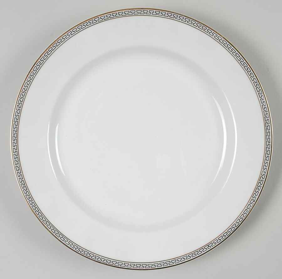 Greek Key Black (White Background) Luncheon Plate by Heinrich - H&C-1