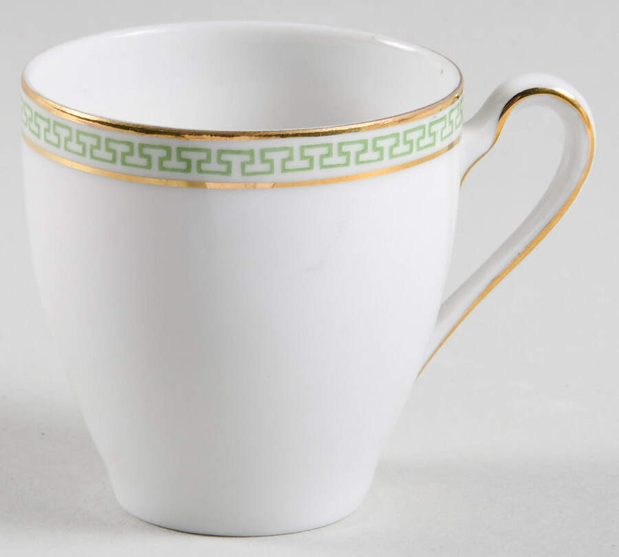 Greek Key Green Flat Demitasse Cup by Heinrich - H&C-1