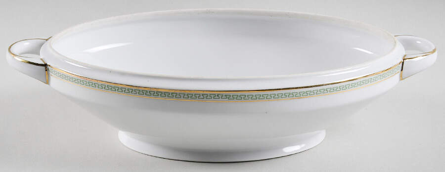 Greek Key Green Oval Vegetable No Lid by Heinrich - H&C-1