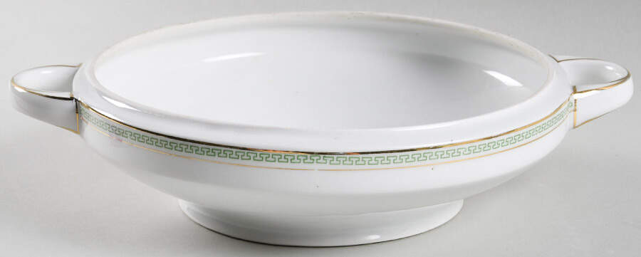 Greek Key Green Round Vegetable No Lid by Heinrich - H&C-1