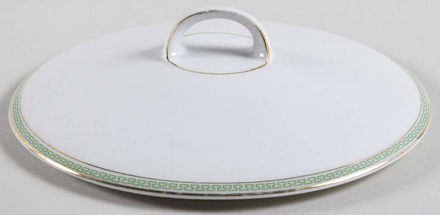 Greek Key Green Lid for Round Vegetable by Heinrich - H&C-1