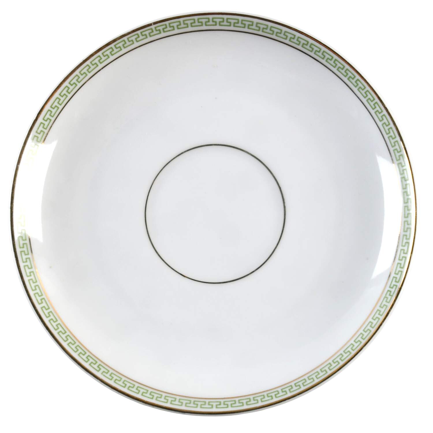 Greek Key Green Saucer by Heinrich - H&C-1