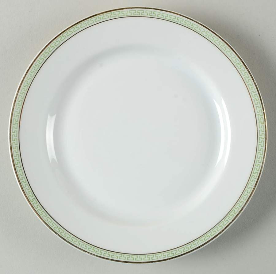 Greek Key Green Bread & Butter Plate by Heinrich - H&C-1