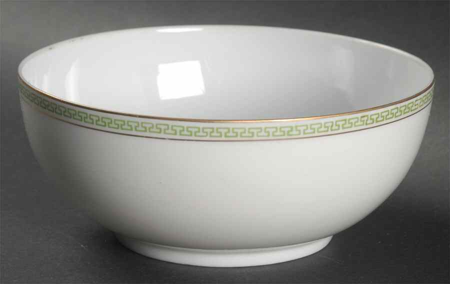 Greek Key Green Cranberry Bowl by Heinrich - H&C-1