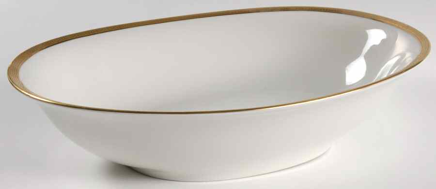 Greek Key Gold 10" Oval Vegetable Bowl by Heinrich - H&C-1