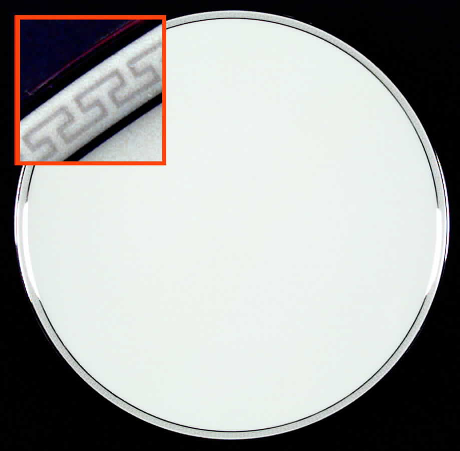 Greek Key Gray (Platinum Trim) Dinner Plate by Heinrich - H&C-1