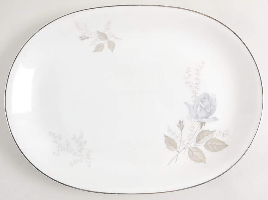 Grey Rose 13" Oval Serving Platter by Heinrich - H&C-1