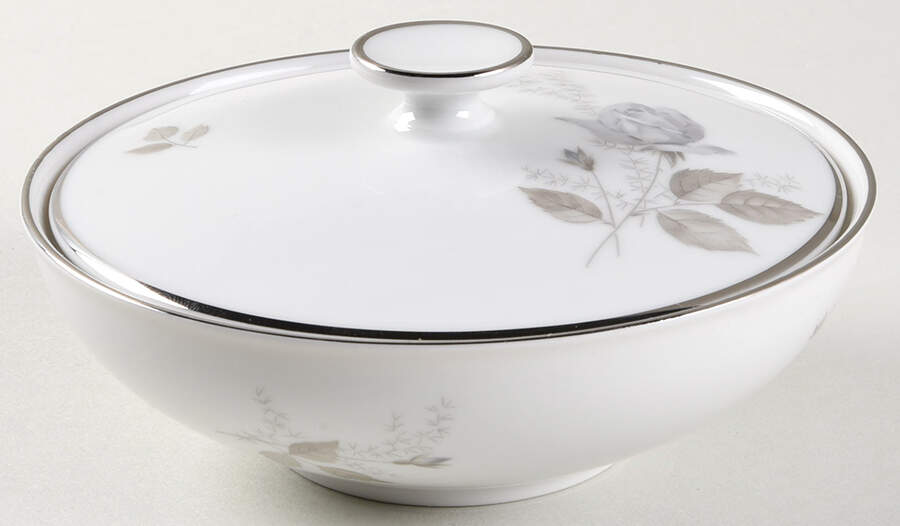Grey Rose Sugar Bowl & Lid by Heinrich - H&C-1