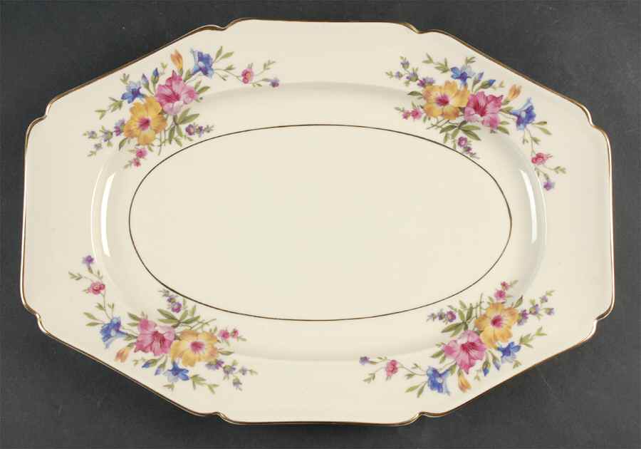 HC11 (Cream Background) 15" Oval Serving Platter by Heinrich - H&C-1