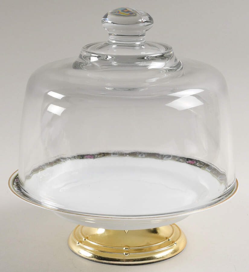 HC16 6 1/2"-7 1/2" Footed Cheese Plate w/ Glass Dome HC by Heinrich - H&C-1