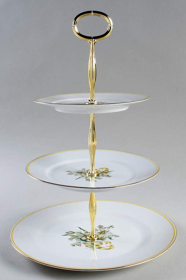 15996 13 7/8"-14 1/4" 3-Tiered Serving Tray(DP,SP,BB) HC by Heinrich - H&C-1