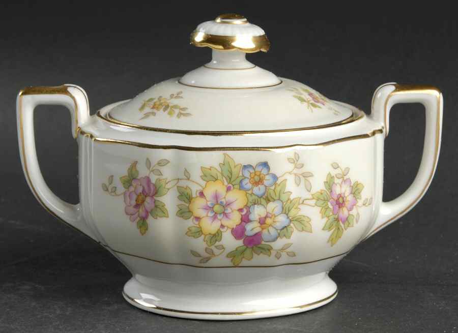 HC314C (CREAM ON WHITE) Sugar Bowl & Lid by Heinrich - H&C-1
