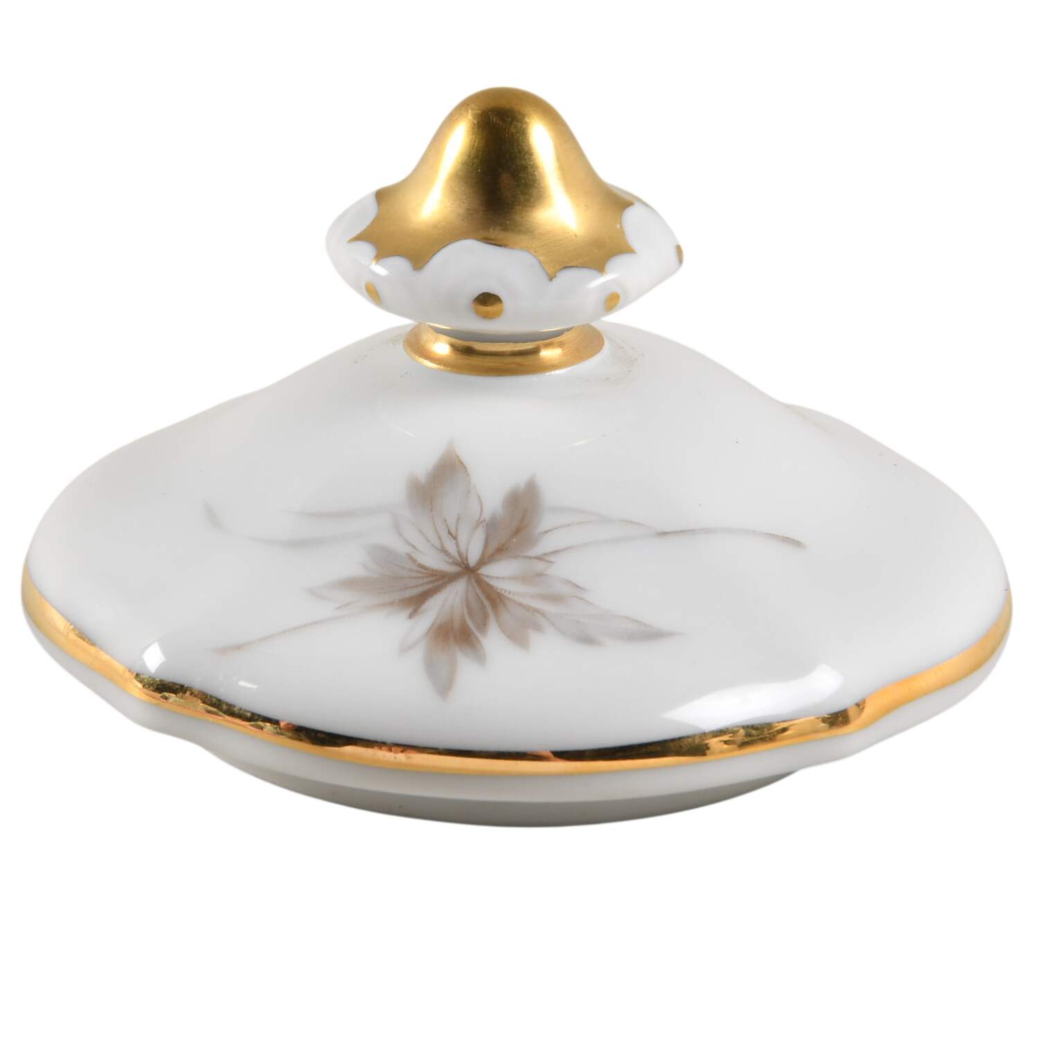 Sepia (White, Gold Trim) Lid for Sugar Bowl by Heinrich - H&C-1