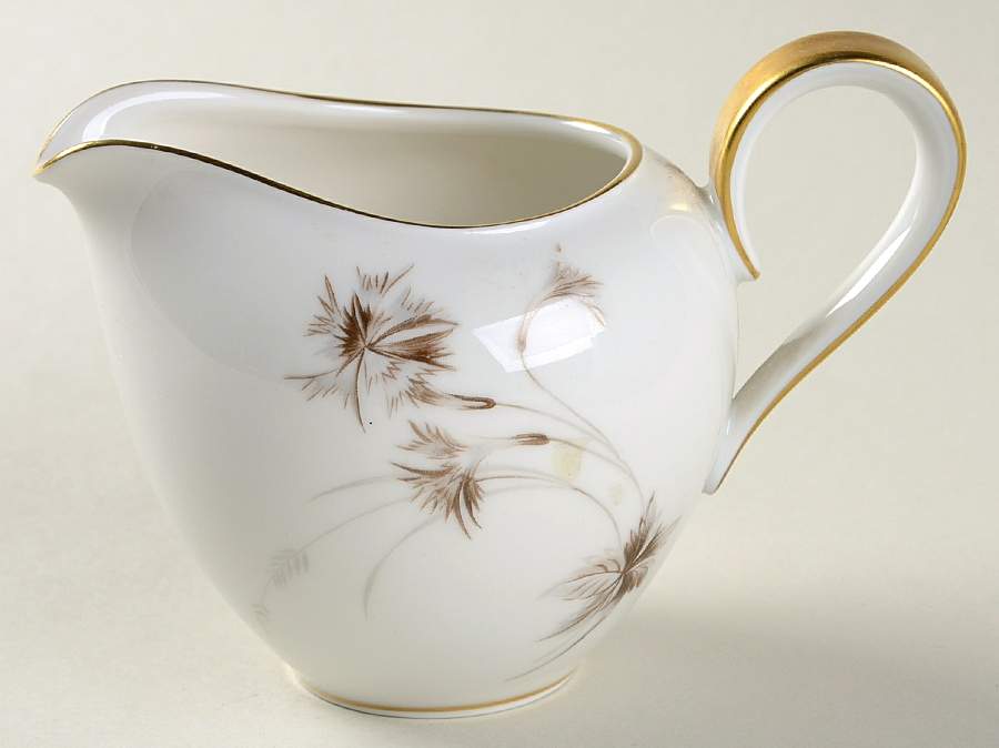 Sepia (White, Gold Trim) Creamer by Heinrich - H&C-1