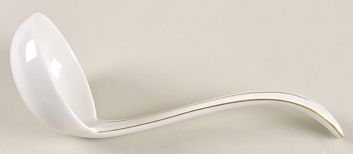 1723 (Floral, Gold Trim) Tureen Ladle by Heinrich - H&C-1
