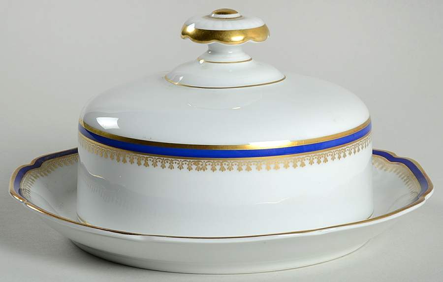 Lafayette Cobalt Round Covered Butter by Heinrich - H&C-1