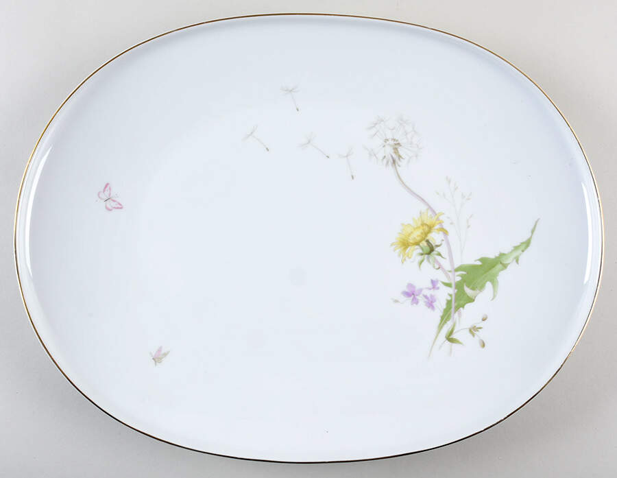 Meadow Flowers 15" Oval Serving Platter by Heinrich - H&C-1