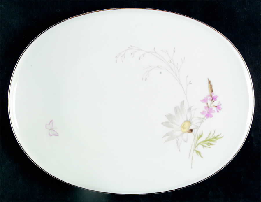 Meadow Flowers 11" Oval Serving Platter by Heinrich - H&C-1