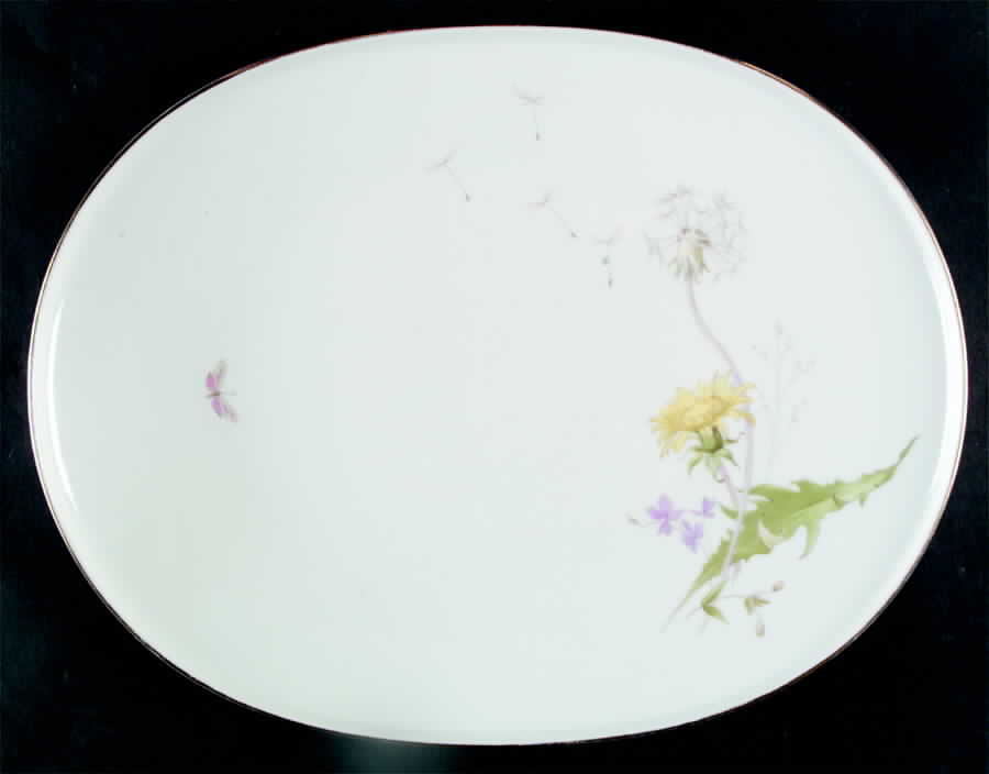 Meadow Flowers 14" Oval Serving Platter by Heinrich - H&C-1