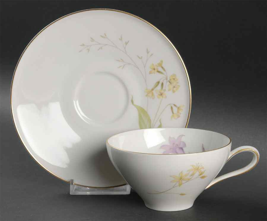 Meadow Flowers Flat Cup & Saucer Set by Heinrich - H&C-1