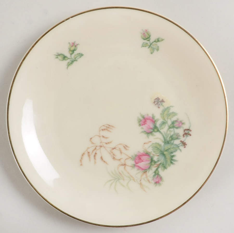 Moss Rose (Cream Background, Coupe) Bread & Butter Plate by Heinrich - H&C-1