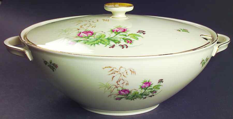 Moss Rose (Cream Background, Coupe) Tureen &  Lid by Heinrich - H&C-1