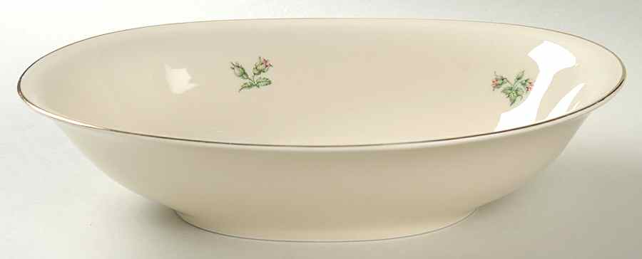 Moss Rose (Cream Background, Coupe) 10" Oval Vegetable Bowl by Heinrich - H&C-1