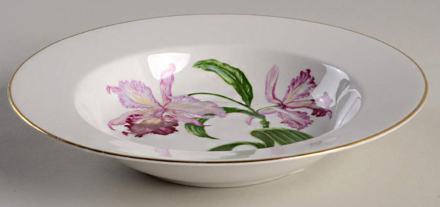 Orchid Rim Soup Bowl by Heinrich - H&C-1
