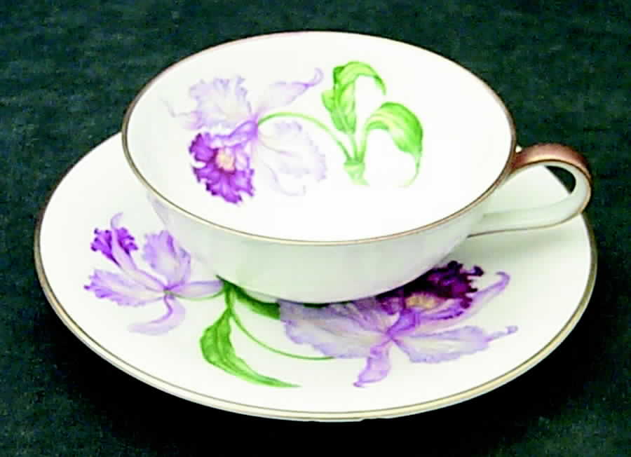 Orchid Flat Demitasse Cup & Saucer Set by Heinrich - H&C-1