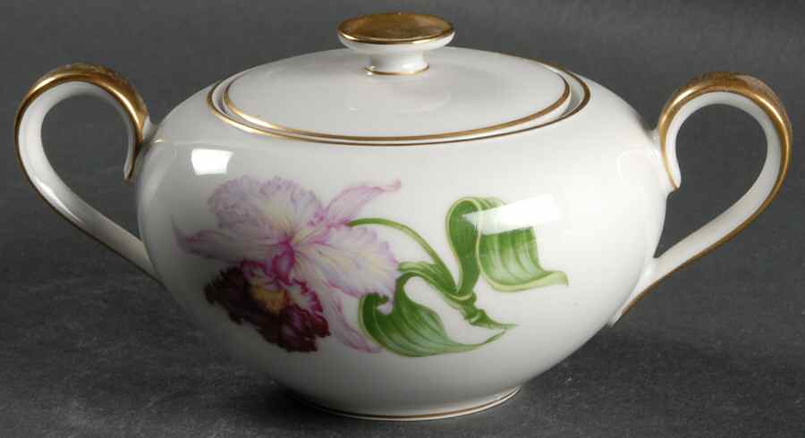 Orchid Sugar Bowl & Lid by Heinrich - H&C-1