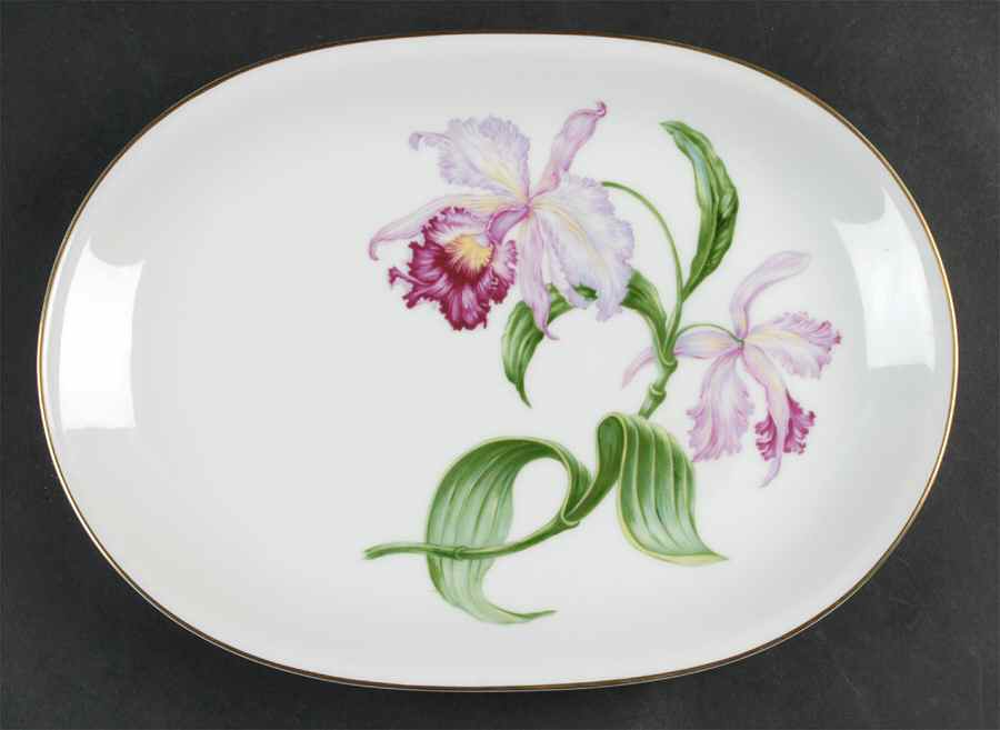 Orchid 13" Oval Serving Platter by Heinrich - H&C-1