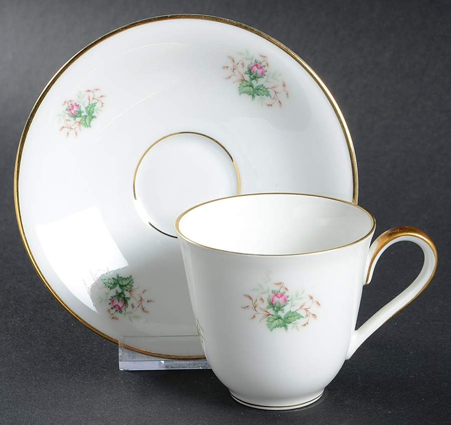 Petite Rose Flat Demitasse Cup & Saucer Set by Heinrich - H&C-1