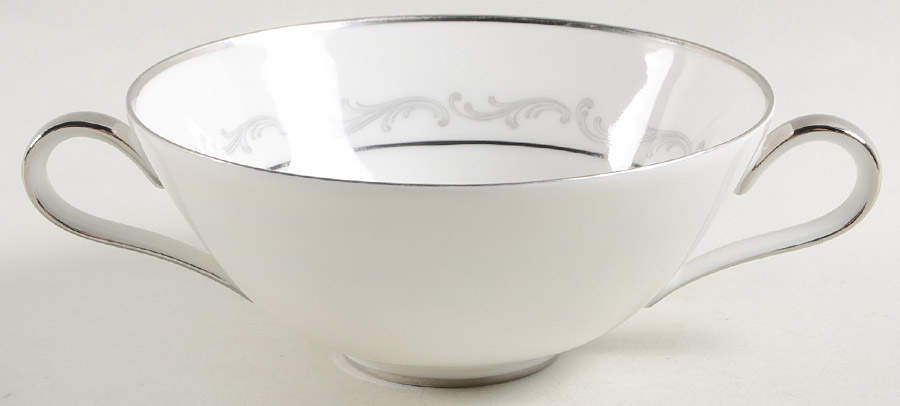 Platinum Arc Flat Cream Soup Bowl by Heinrich - H&C-1