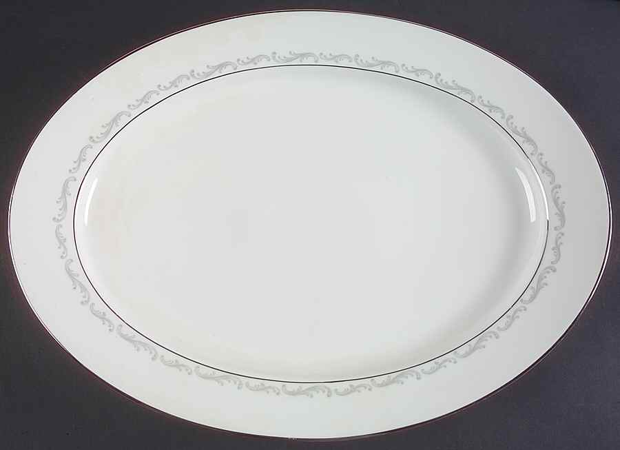 Platinum Arc 16" Oval Serving Platter by Heinrich - H&C-1