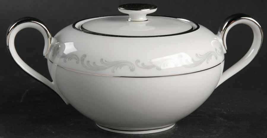 Platinum Arc Sugar Bowl & Lid by Heinrich - H&C-1