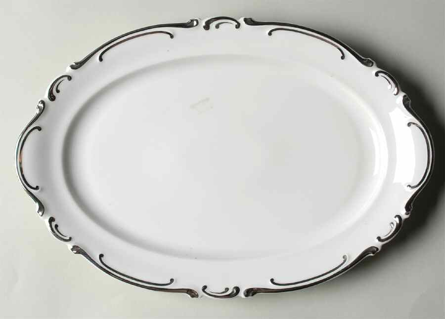 Platinum Baroque 13" Oval Serving Platter by Heinrich - H&C-1
