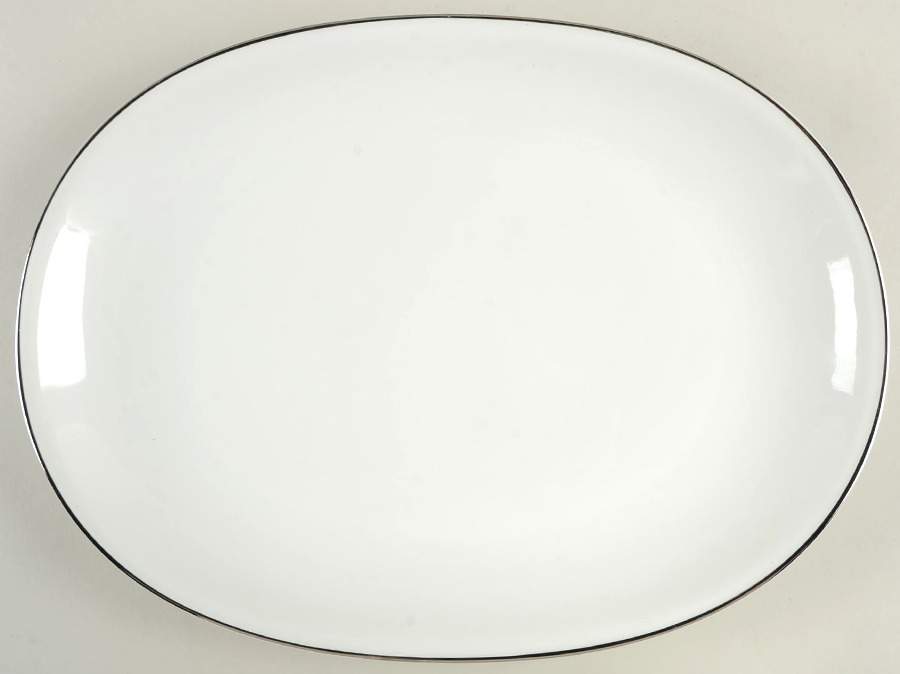 Platinum Band 16" Oval Serving Platter by Heinrich - H&C-1