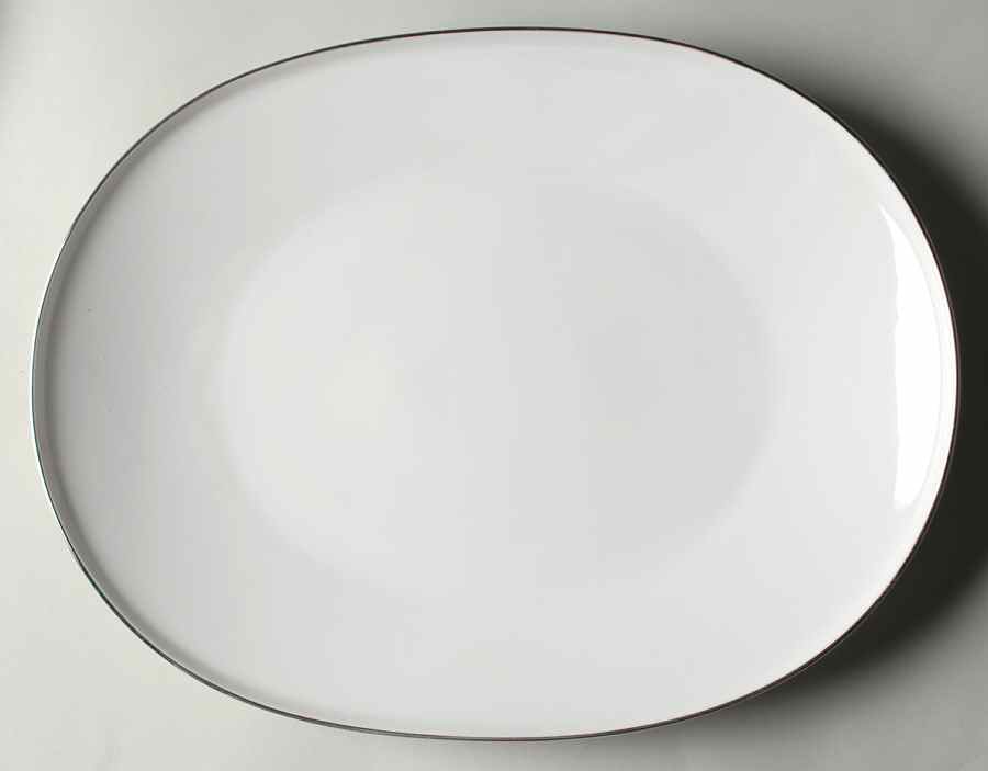 Platinum Band 15" Oval Serving Platter by Heinrich - H&C-1