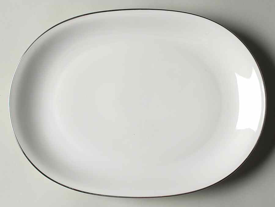 Platinum Band 14" Oval Serving Platter by Heinrich - H&C-1
