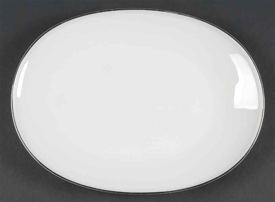Platinum Band 11" Oval Serving Platter by Heinrich - H&C-1
