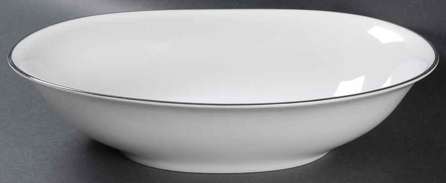 Platinum Band 10" Oval Vegetable Bowl by Heinrich - H&C-1