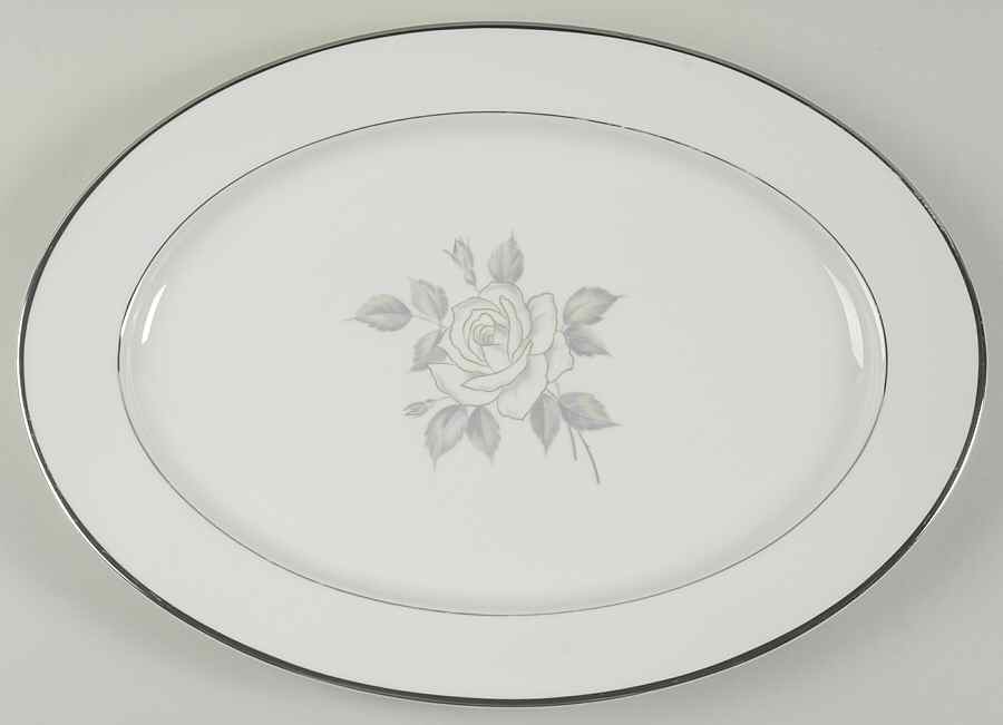 Platinum Rose 16" Oval Serving Platter by Heinrich - H&C-1