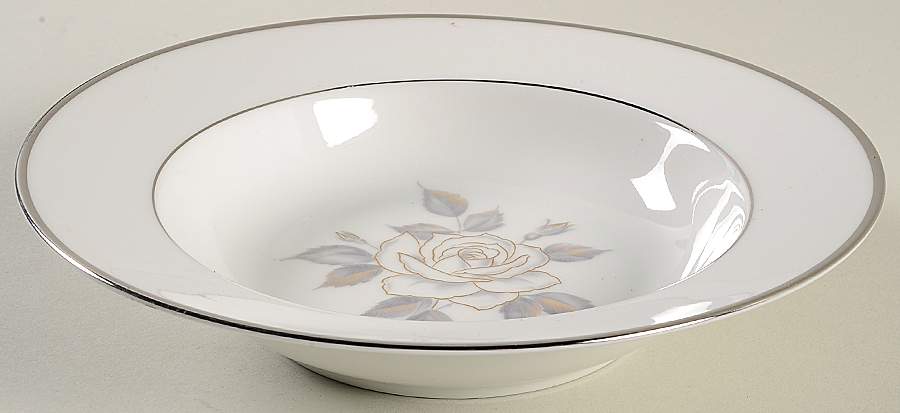 Platinum Rose Rim Soup Bowl by Heinrich - H&C-1