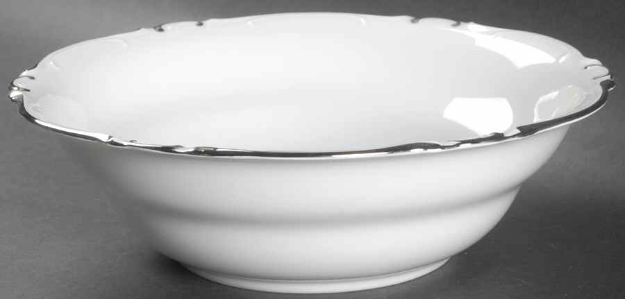 Platinum Scroll 9" Round Vegetable Bowl by Heinrich - H&C-1