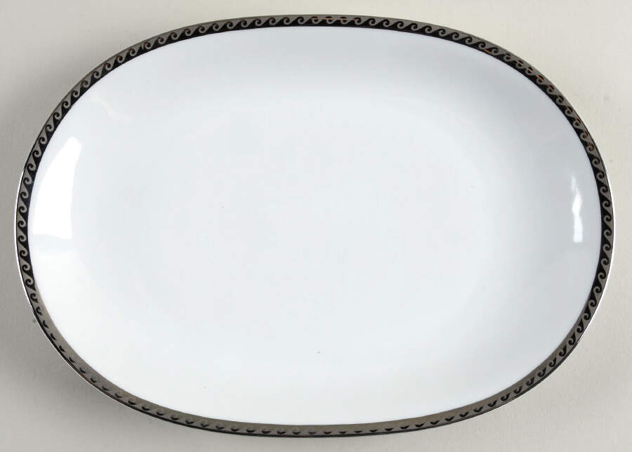 Platinum Wave 11" Oval Serving Platter by Heinrich - H&C-1